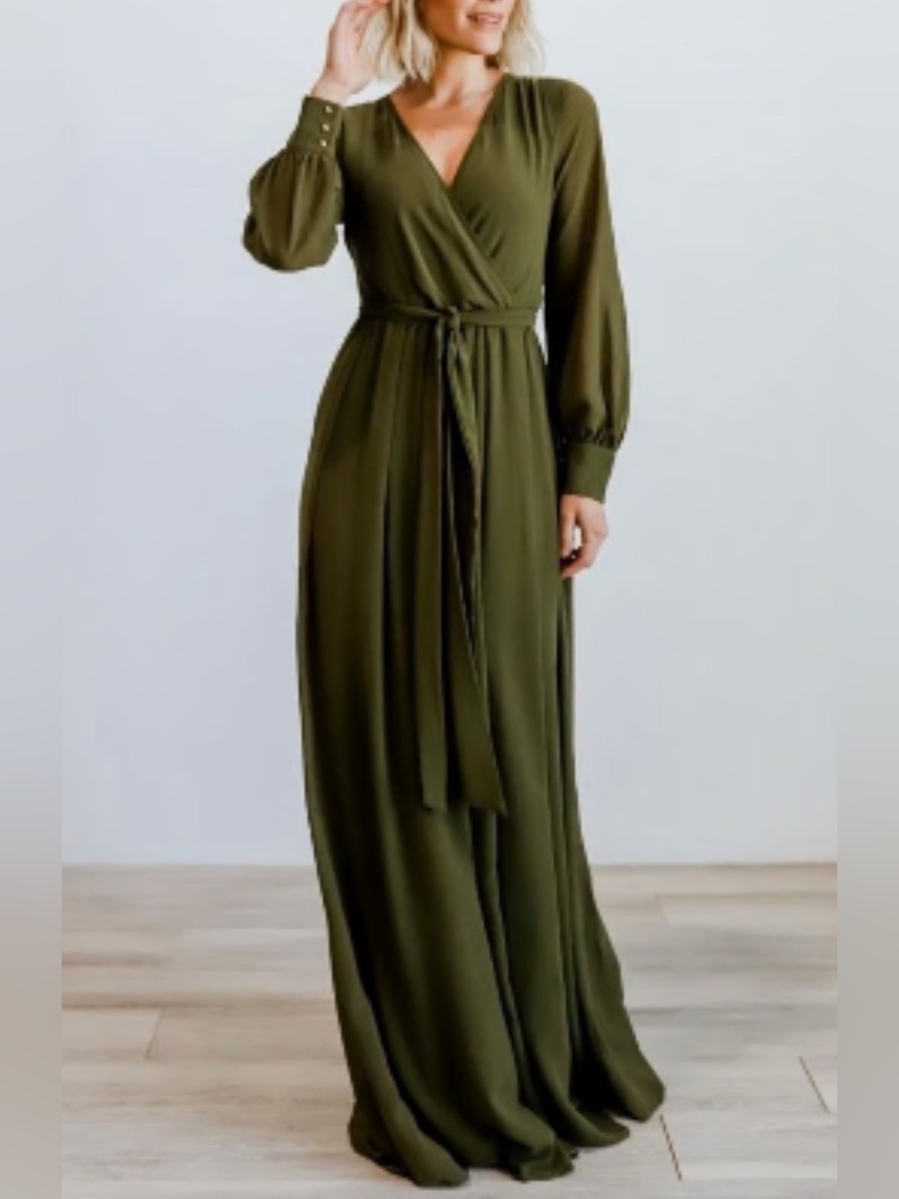 Baltic Born Lydia Maxi Dress in Olive size S